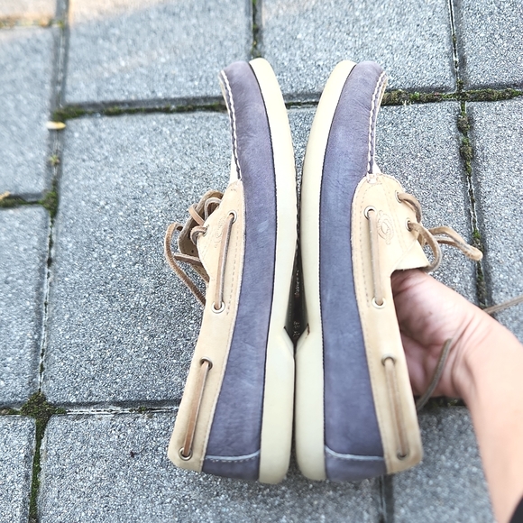 Dexter Tide Aqua Sports Cream/Blue/Stone Nubuck Moccasin Deck Shoes - Picture 3 of 9